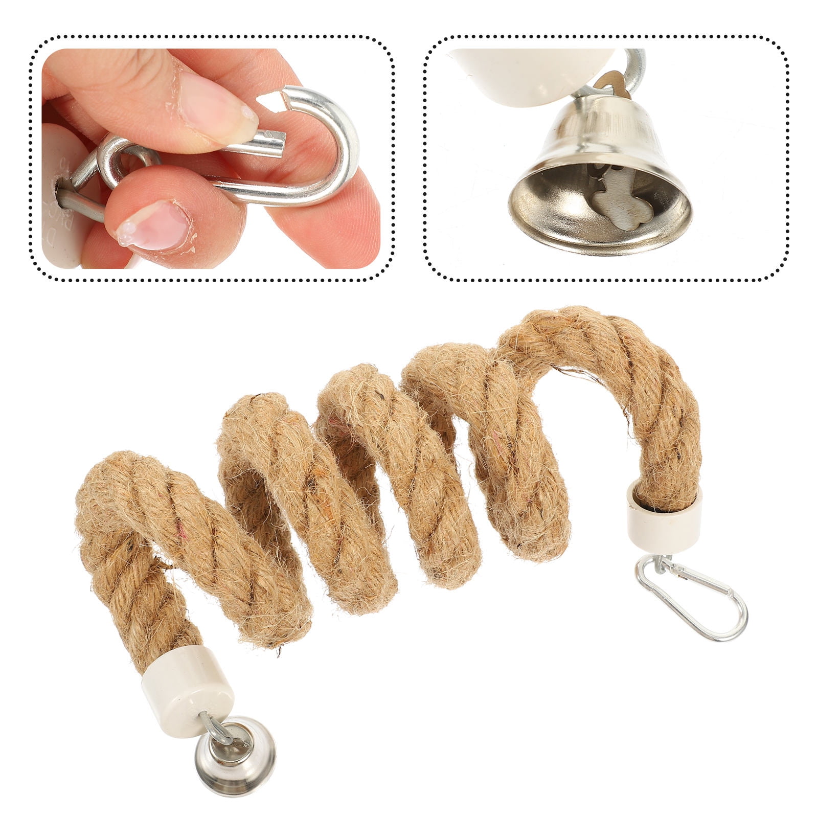 Picture of PENIKOKO Bird Toys Parakeet Climbing Rope Light Brown Material for ...