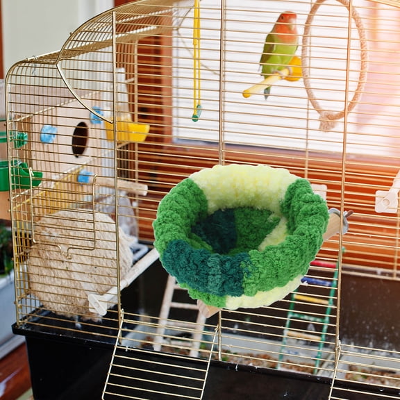 PENIKOKO Assorted Color Parrot Perch Stand with Nest Bird Cage Accessory Warm Cozy Resting Bed