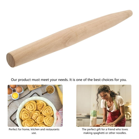 PENIKOKO Pastry Pizza Roller Wood Beech Beige 1Set for Baking Desserts