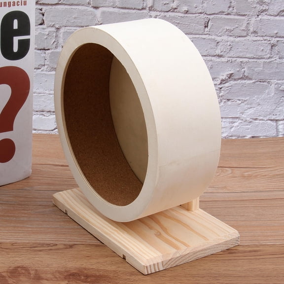 PENIKOKO Wooden Pet Exercise Wheel for Small Pets, Quiet Running Round Wheel for Hamsters, Gerbils, Mice, 1 Piece