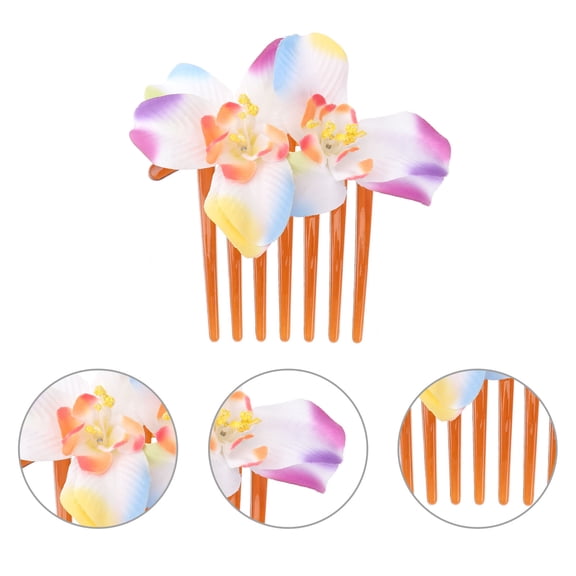 PENIKOKO Pink Handmade Flower Hair Comb with Pearls for Weddings Engagements Parties and Special Occasions 6.5 inches