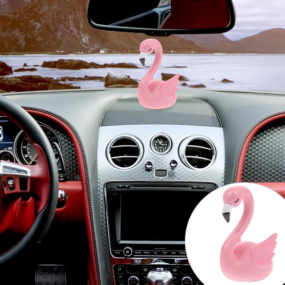 PENIKOKO Pink Resin Flamingo Pattern Car Decoration Creative Love Bird Ornament for Interior Decor