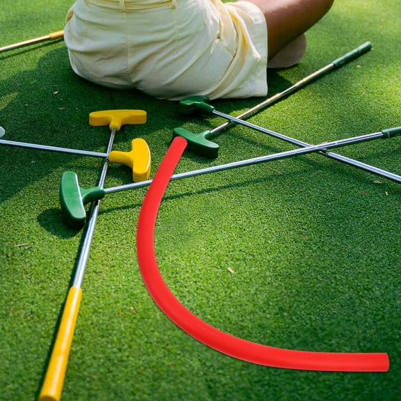 PENIKOKO Portable Golf Swing Trainer with Red Soft Rod for Indoor and Outdoor Golf Practice and Training Aid