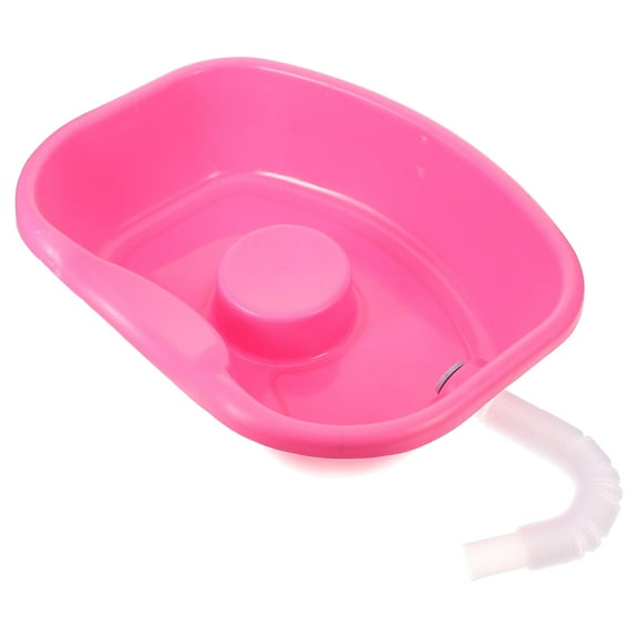 PENIKOKO Portable Shampoo Bowl for Elderly Home Use Rosy Plastic 1Set