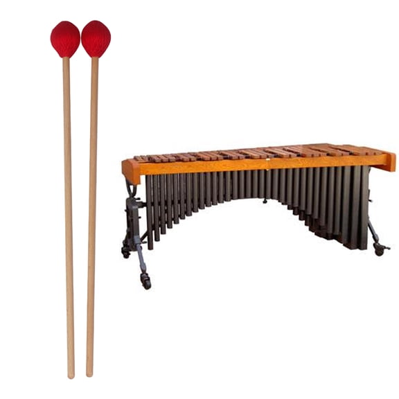 PENIKOKO Practice Tools Red Marimba Mallets Wooden Handles for Professional Musicians