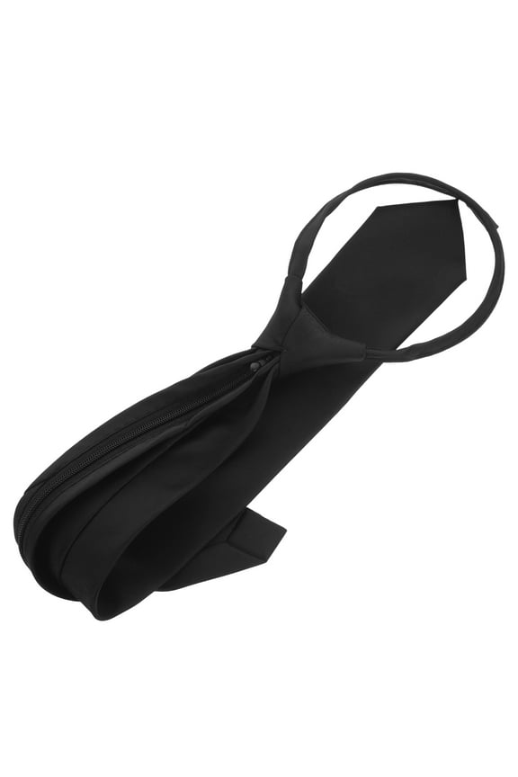 Pre-Tied Black Business Neck Tie for Men, Formal Accessory for Weddings, Graduations, Office, and Special Occasions
