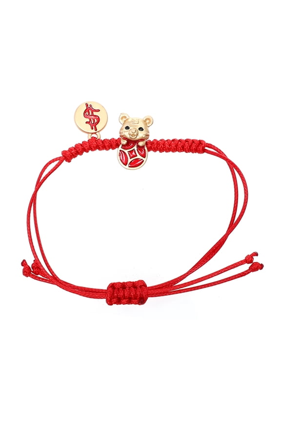 Red Braided Chain Tiger Year Bracelet Adjustable Red Hand String Amulet for Good Luck