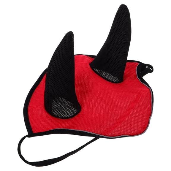 PENIKOKO Red Breathable Mesh Decorative Horse Ear Cover for Effective Fly Protection and Comfort Size Medium