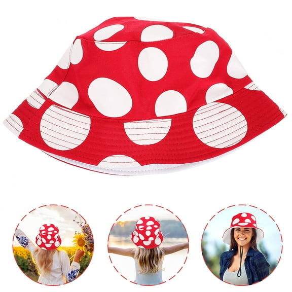 PENIKOKO Bucket Hat Summer Hat Red Cloth 1Set 11x11in