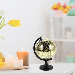 PENIKOKO Rotating Golden Disco Globe with Reflective for Home and Office Decor, 1 Pack for Adults
