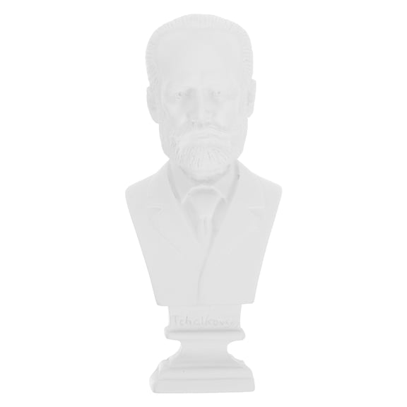 PENIKOKO Resin Musician Bust Statue for Home Office Decor White Realistic Sculpture European Style 5.5 inches