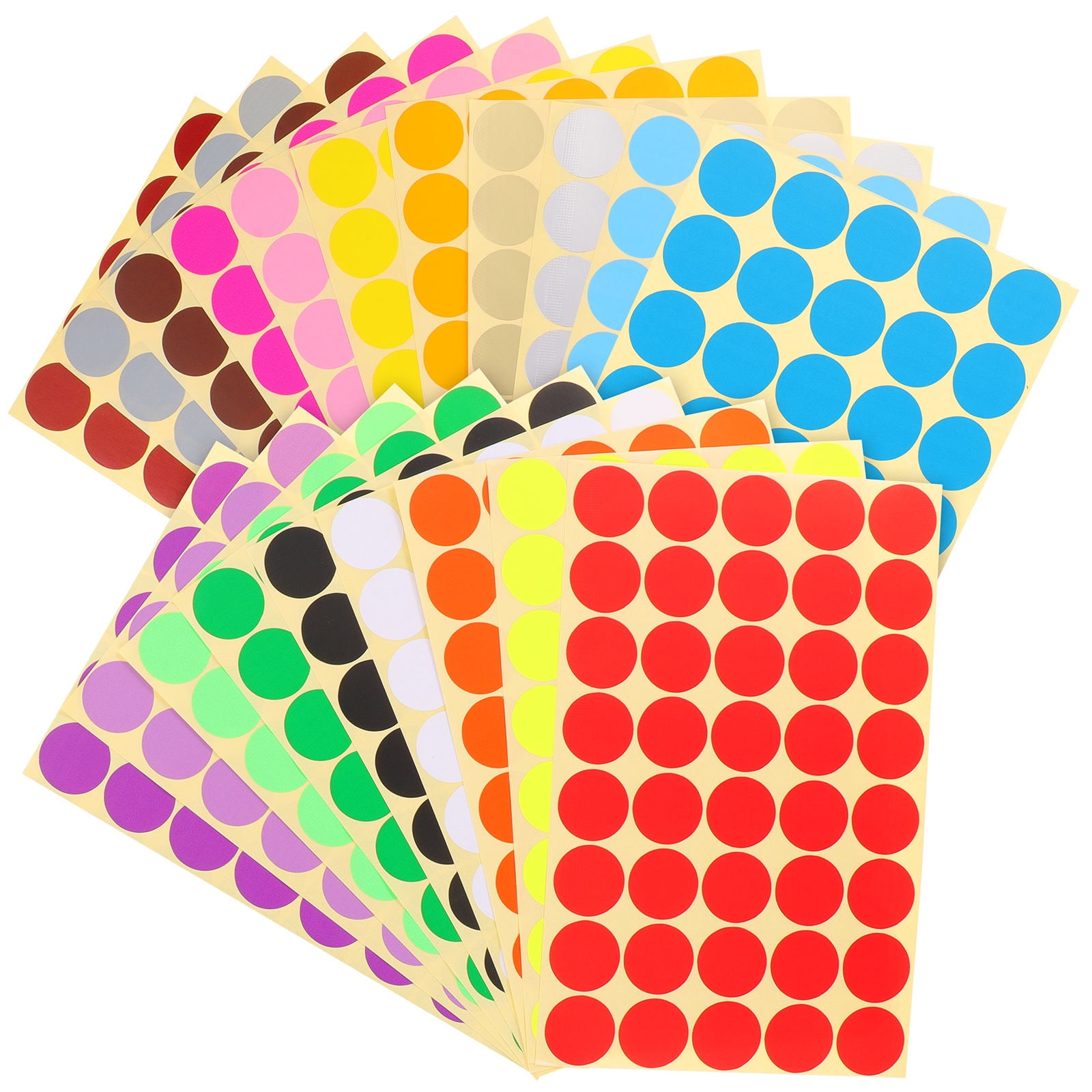 PENIKOKO Assorted Colored Round Self Adhesive Stickers 20 Sheets for ...