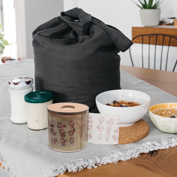 PENIKOKO Round Tissue Box Holder for Bathroom and Coffee Table, PP Wood, Dirt , 1 Piece