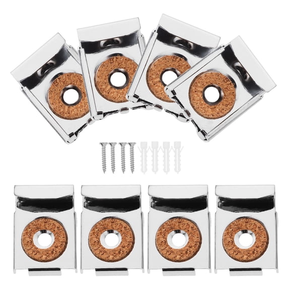 PENIKOKO 8pcs Iron Mirror Mounting Brackets with Wood Padding for Secure and Easy Daily Installation