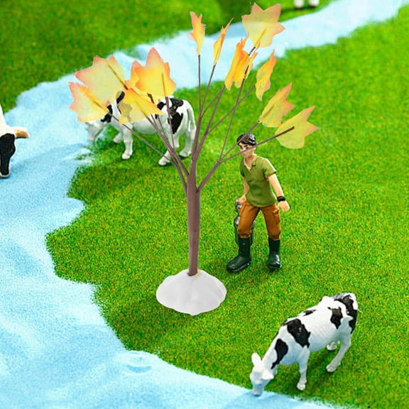 PENIKOKO Simulated Orange Maple Tree for  Village and Autumn Home Decorations