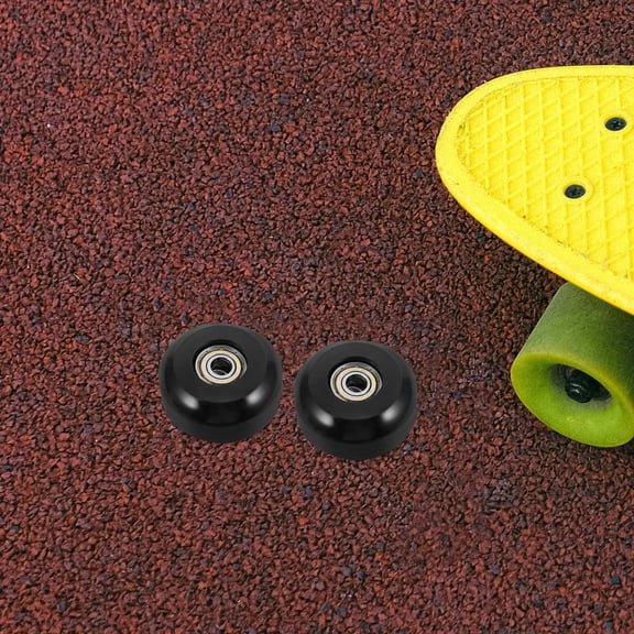 PENIKOKO Skateboard Wheels Black 4pcs with Bearings Soft PU Cruiser Replacement