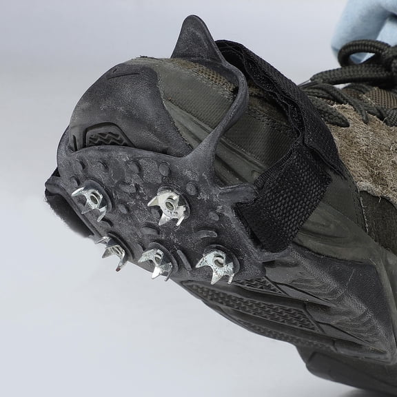 PENIKOKO Snow Shoe Cleats with High-Strength Spikes, Quick-Release Binding, Black Anti- Crampons for Winter