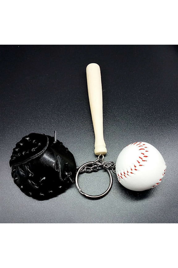 Softball Keychain Baseball Shape Metal 1Pack Key Charms for