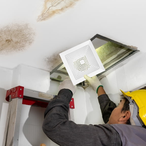 PENIKOKO Square Bathroom Ceiling Fan Vent Cover with Spring Lock, Plastic Airflow Grille for Ventilation