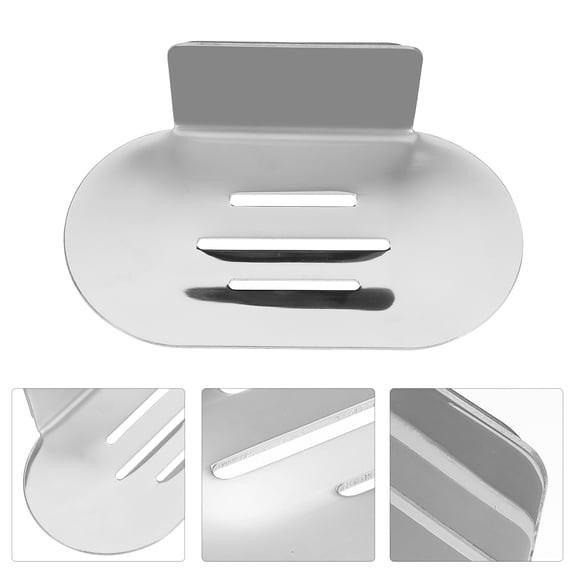 PENIKOKO Stainless Steel Soap Holder with Drainage Design NailFree Installation Compact Silver Storage Solution