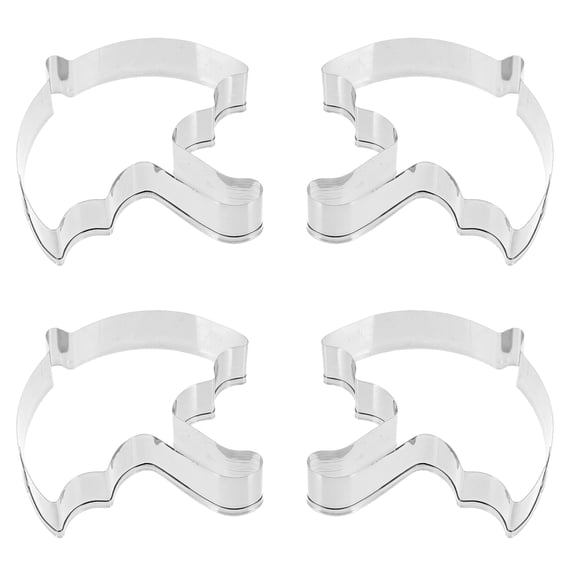 PENIKOKO Stainless Steel Umbrella Shape Biscuit Fondant Mold for Home Baking  4pcs Set in Silver