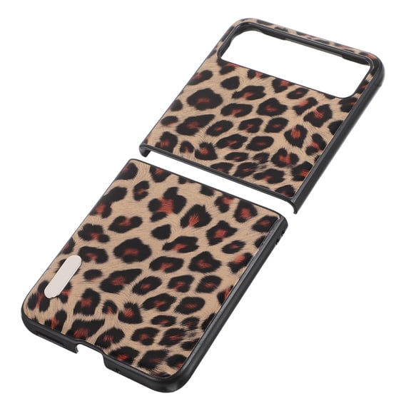 PENIKOKO Stylish Black Edge Mobile Phone Case with Leopard Pattern and Precise Cutouts for Accessibility
