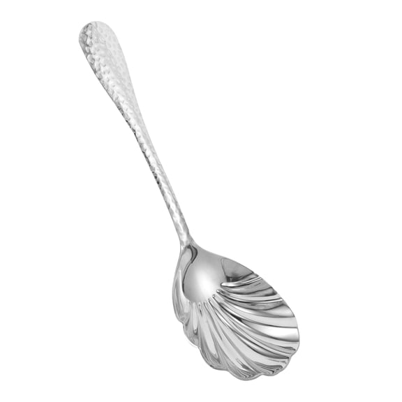 PENIKOKO Stylish Heavy Duty Stainless Steel Shell Pattern Dessert Spoon Elegant Utility Flatware