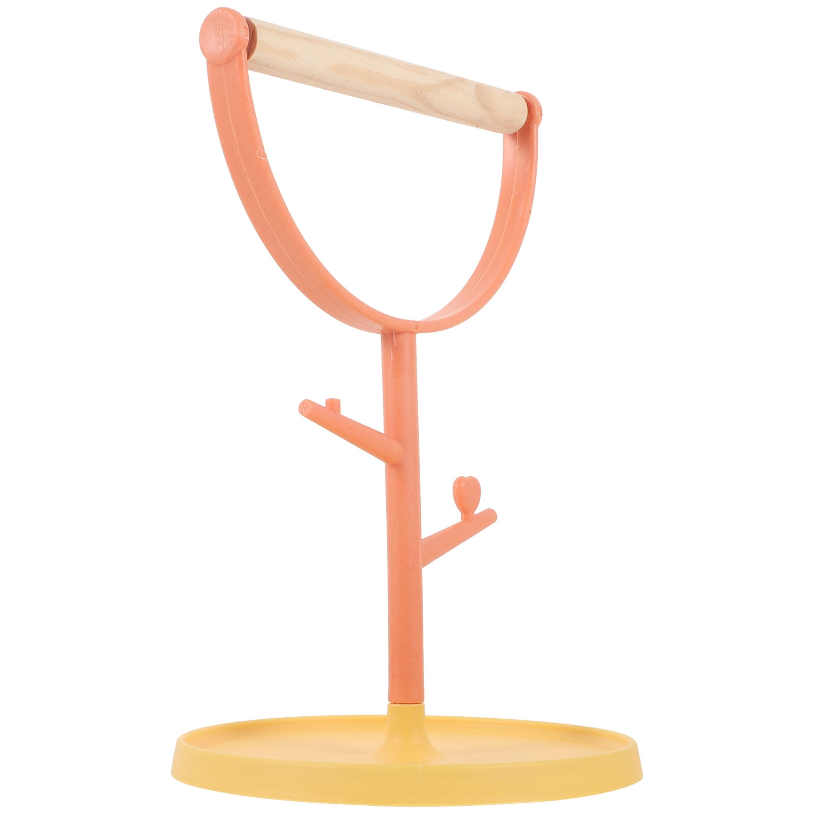 PENIKOKO Tabletop Parrot Stand Orange Plastic Bird Rack for Home ...
