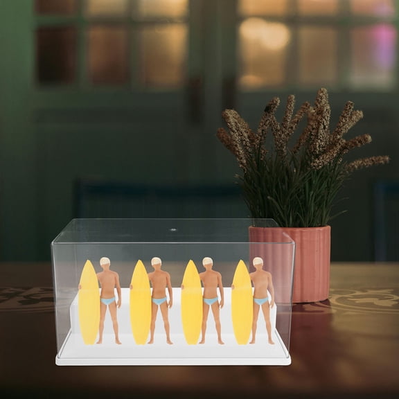 PENIKOKO Clear Display Case Organizer Box for Figurines Tabletop Storage Showcase Cabinet