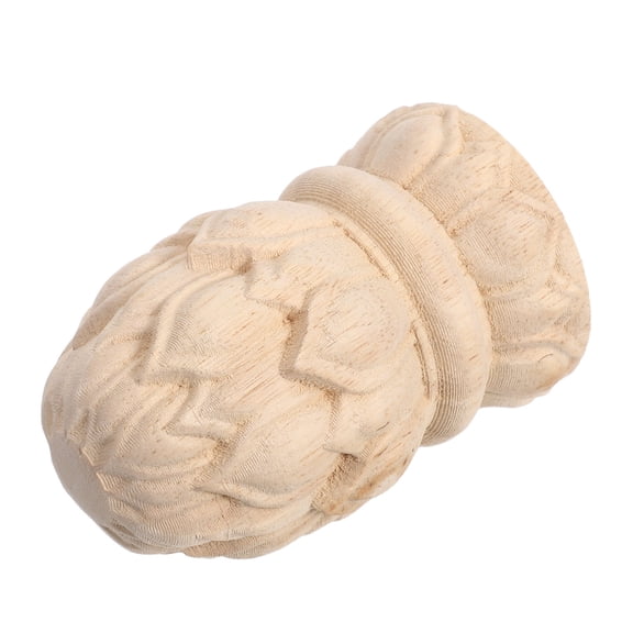 PENIKOKO Hand Carved Unfinished Wooden Pineapple Post Toppers Round Fence Finials for Home Decor and Outdoor Use