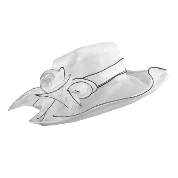PENIKOKO White Organza Hat for Women UV Blocking Elegant Spring Thin Hat