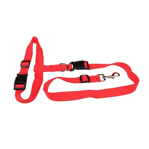 PENIKOKO Adjustable Red Waist Leash for Dogs, Strong Nylon Hands-Free Leash for Jogging, Running, Walking Comfort