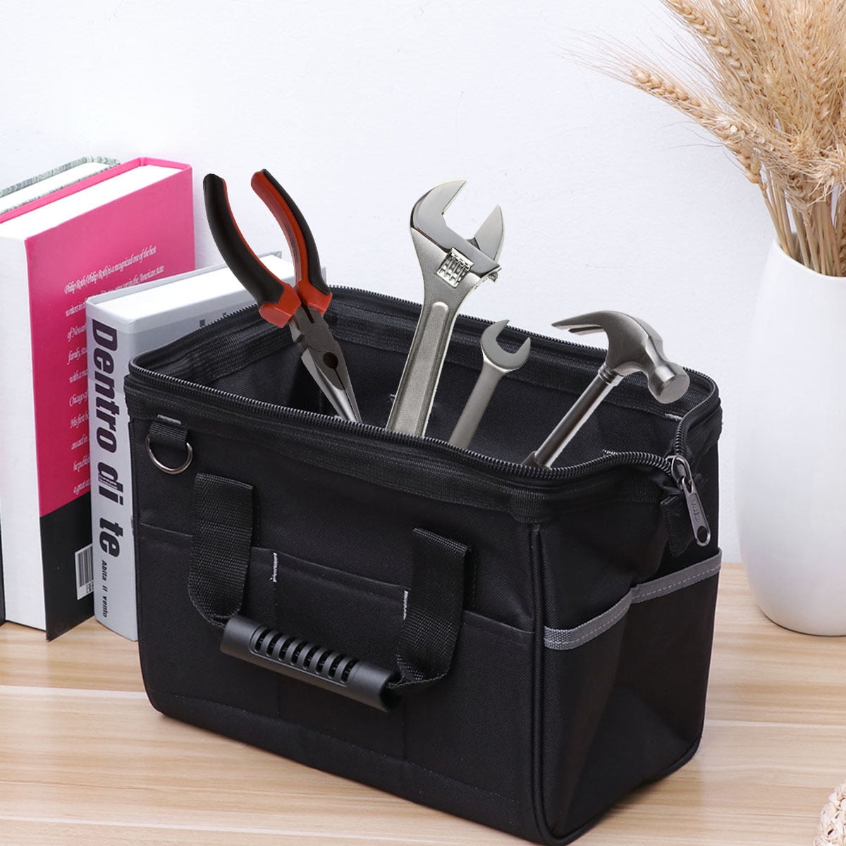 PENIKOKO Electrician Tool Kit with Canvas Maintenance Bag and Wide Open Mouth Design
