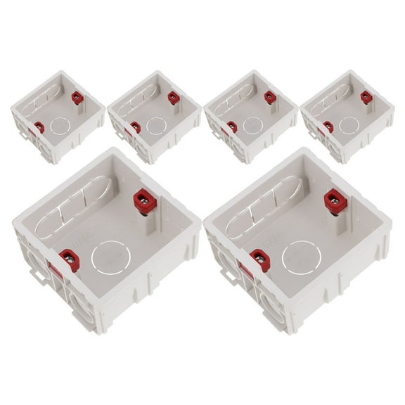 PENIKOKO Weatherproof White PVC Outdoor Electrical Outlet Box, Storage Enclosure, Easy Installation, 6-Pack