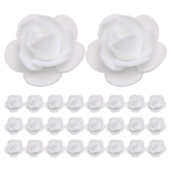 PENIKOKO White Foam Artificial Rose Flower Head 50Pcs For Valentine S Day Shop Window Display Decorative Flowers