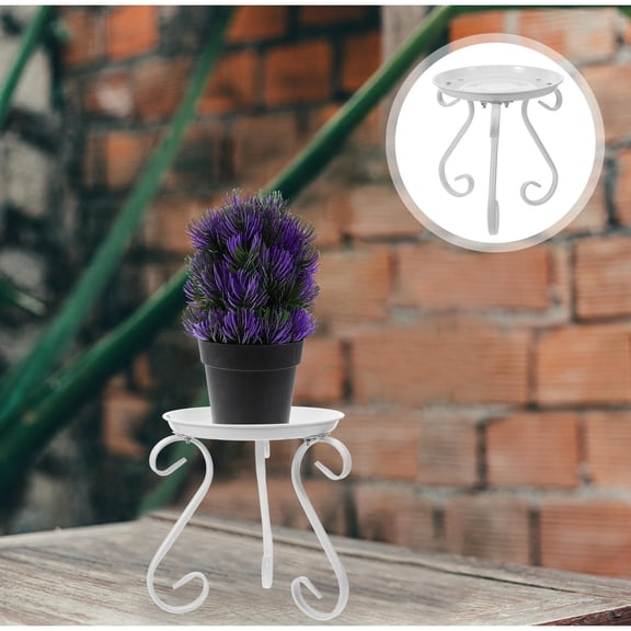 PENIKOKO White Iron Plant Stand for Indoor Decor and Storage Perfect for Flower Pots and Bonsai 12.5 Inches