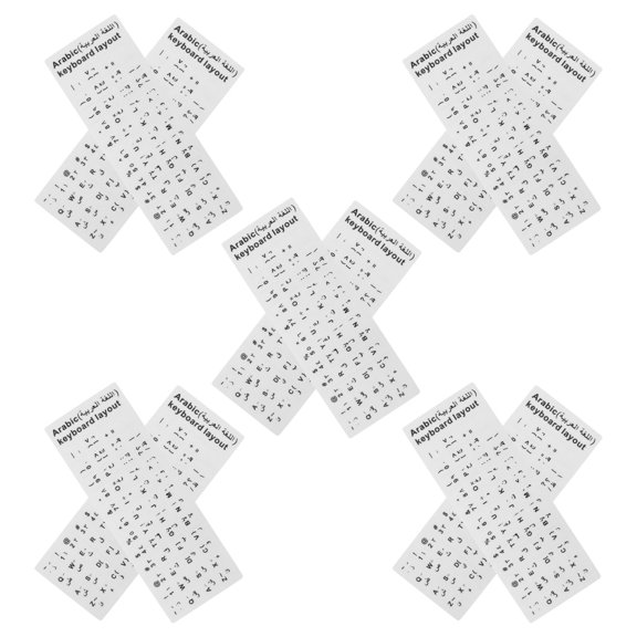 PENIKOKO White Matte Replacement Keyboard Letter Stickers Arabic English for Laptop Computer Keyboards
