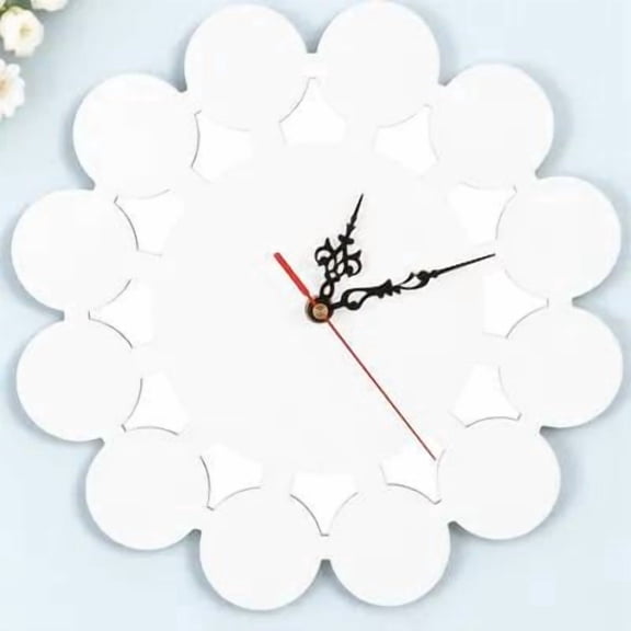 PENIKOKO Blank Sublimation Wall Clock White Non Ticking DIY Heat Transfer Design