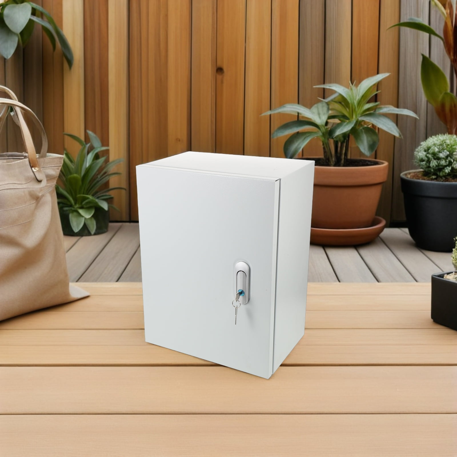 PENIKOKO White Steel Outdoor Electrical Junction Box with Multiple Ports for Secure and Safe Wiring Connections