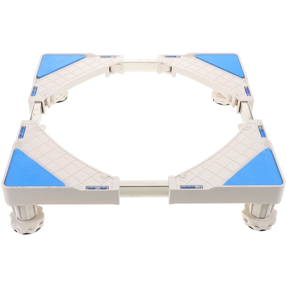 PENIKOKO White Laundry Washing Machine Base Stand with Adjustable Height and Extra Storage Shelf for Laundry Room