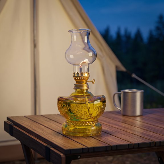 PENIKOKO Windproof Kerosene Lantern Portable Emergency Oil Lamp Golden