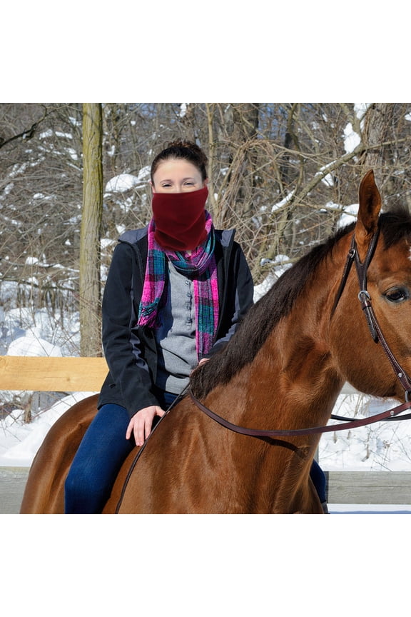 Windproof Neck Gaiter for Running Dark Red 1Pcs Fleece Neck Warmer Simple Design Cold Weather