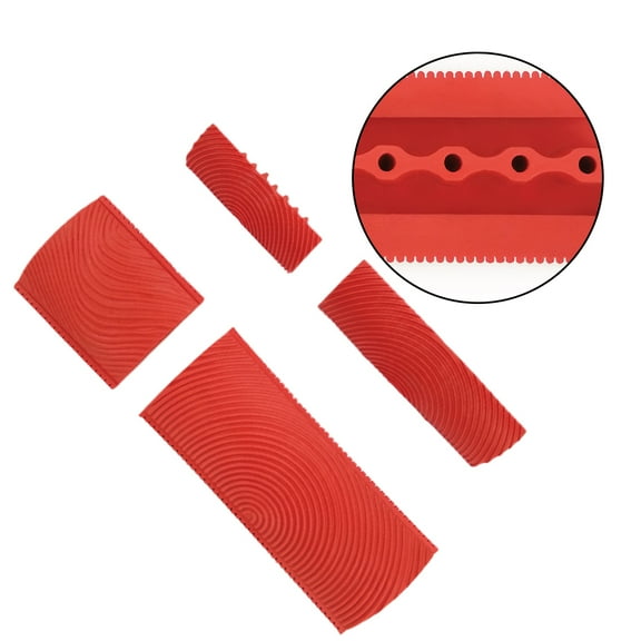 PENIKOKO 4-Piece Wood Graining Painting Tool Set with Easy Grip Handles for Wall and Furniture Decoration