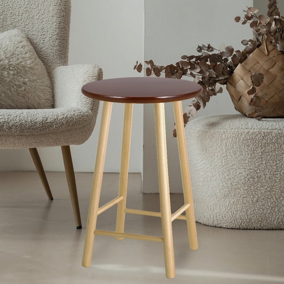PENIKOKO Round Wooden Stool Replacement for Barstools, Wood Top, 1 Set