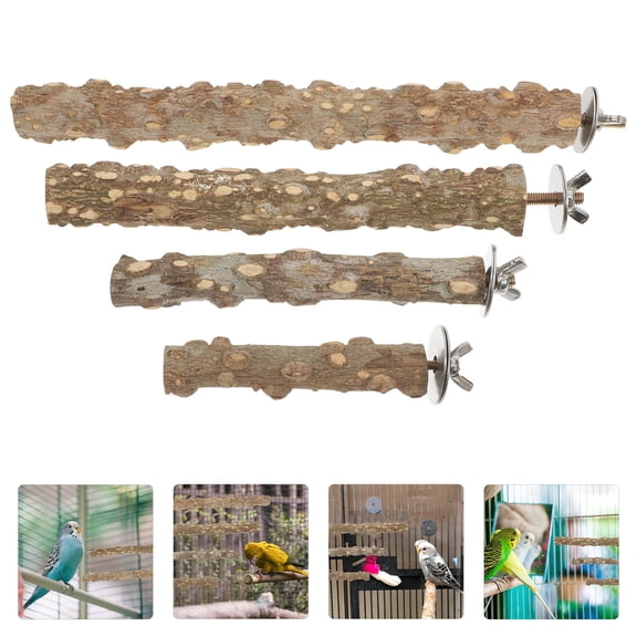 PENIKOKO Wooden Bird Perch for Parrots and Conures, Easy Installation, Exercise Aid, Coffee Color, Multi Sizes 10CM 15CM 20CM 25CM