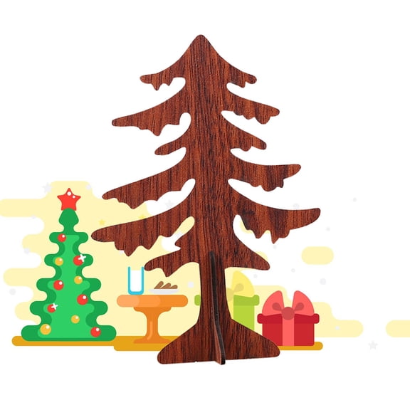 PENIKOKO Mini Wooden Christmas Tree Decoration, Timber Assemblable 1-Pack for Holiday Festival Celebrations