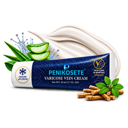 PENIKOSETE Ashwagandha Leg Cream, Varicose and Spider Vein Comfort, Dermatologist Approved, Cooling Formula, 50ml