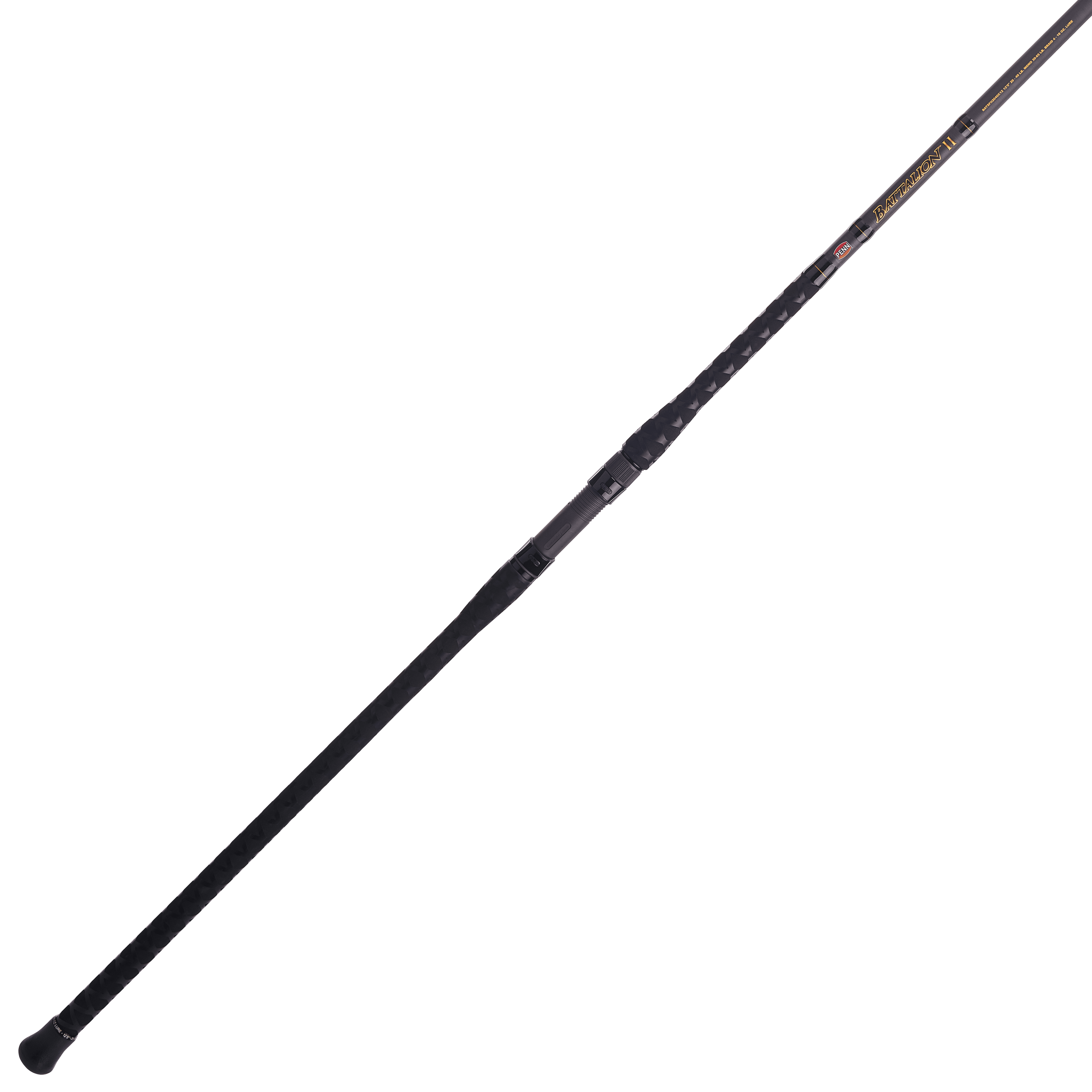 PENN Fishing Battalion II Surf Conventional Fishing Rod, Black/Gold, 12' - Heavy - 2pc - 25-50lb (BATSFII2550C12)