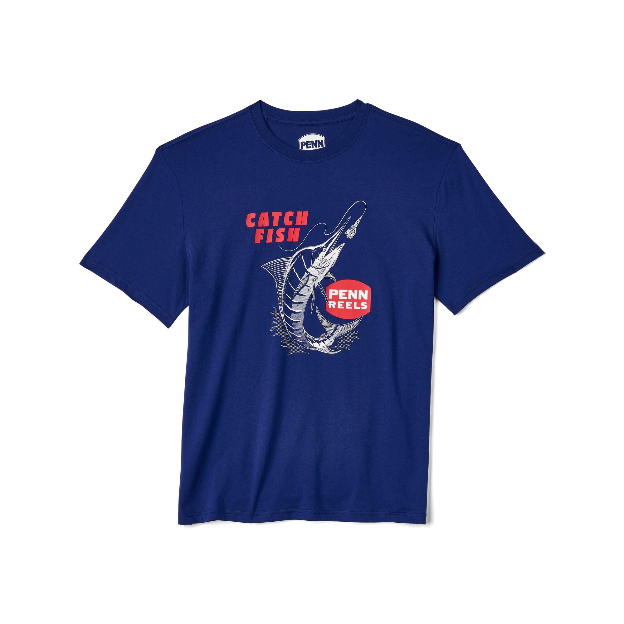 PENN Catch Fish Short Sleeve T-Shirt, Dark Blue, Size XL