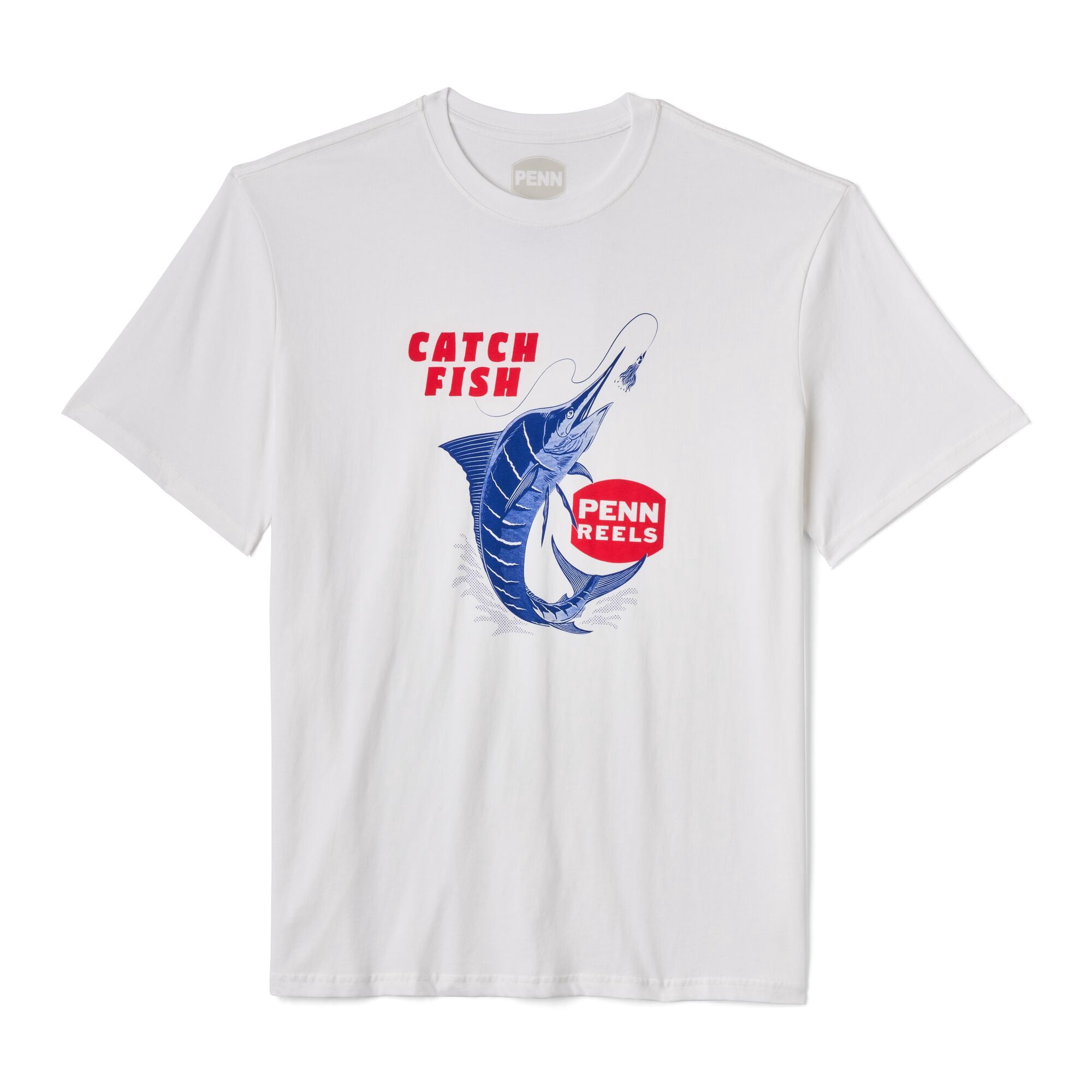 PENN Catch Fish Short Sleeve T-Shirt, White, Size XL